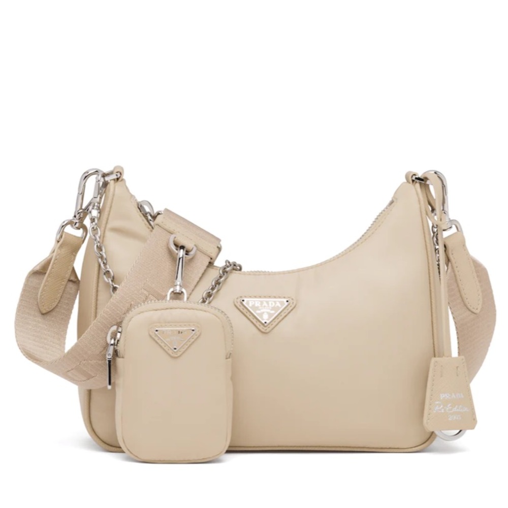 Prada Re-Edition Nylon Bag in Desert Beige
